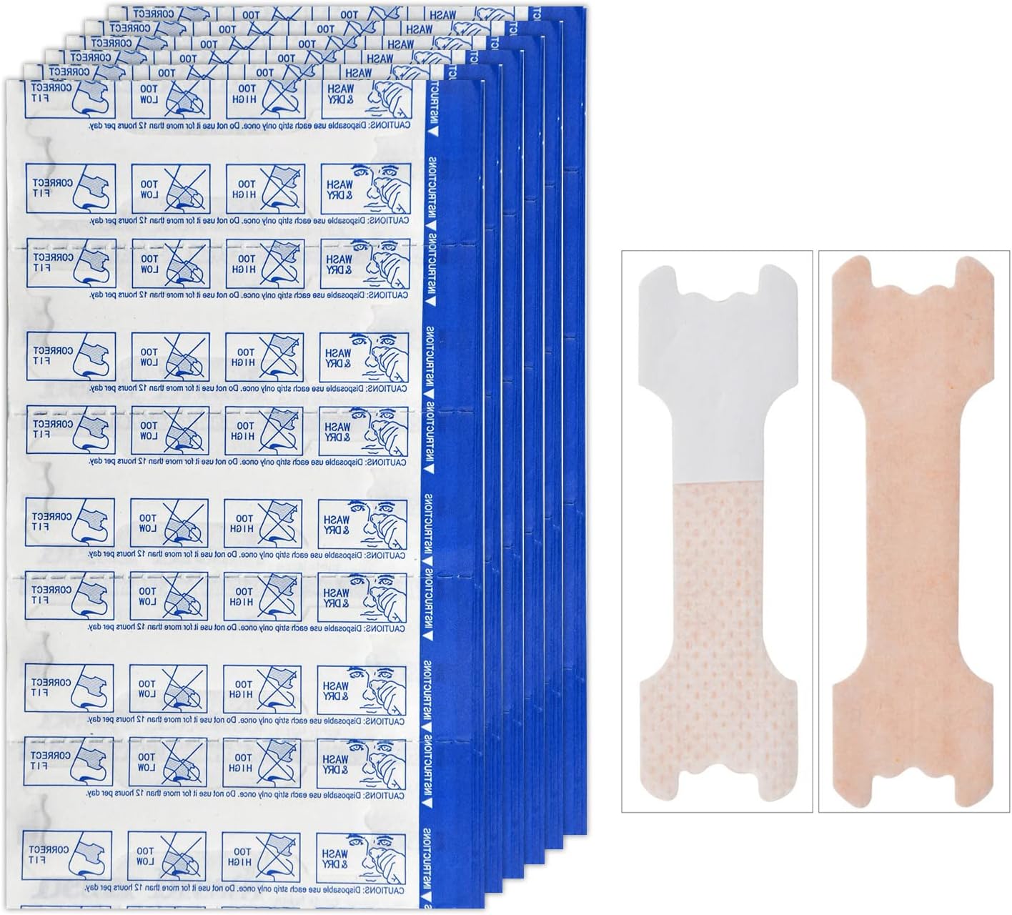 100 Count Nasal Strips Breathe Easy Stop Snoring Help Sleeping (66mm*19mm) | Free Shipping Worldwide
