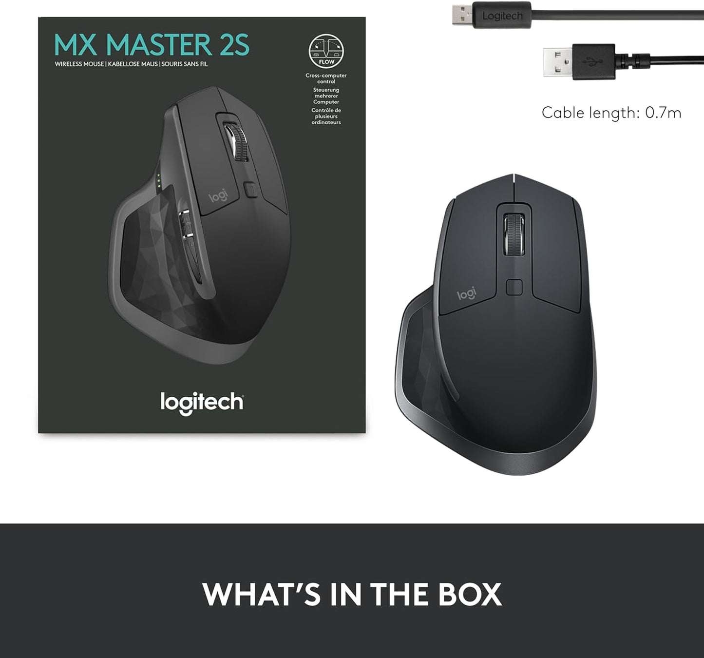 Logitech MX Master 2S Bluetooth Edition Wireless Mouse, Multi-Surface, Hyper-Fast Scrolling, Ergonomic, Rechargeable, Connects Up to 3 Mac/PC Computers - Graphite - Free Shipping Worldwide