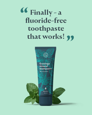 Gutology Natural Probiotic Hydroxyapatite Toothpaste 120ml Fluoride Free Toothpaste Remineralising Enamel Repair Suitable for Adults & Children Helps Sensitive Teeth Whitening - Wild Mint Flavour - Free Shipping Worldwide