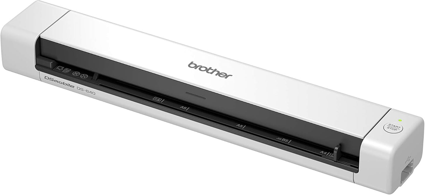 BROTHER DS-640 Document Scanner, USB 3.0, DSMobile, Portable, 15PPM, A4 Scanner, Includes Micro USB Cable, White | Free Shipping Worldwide