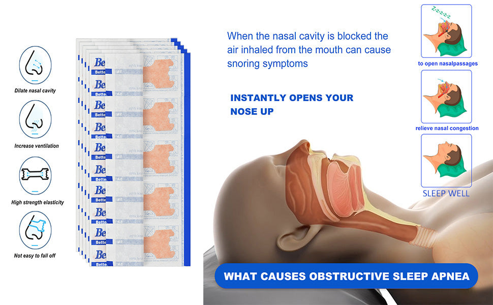 100 Count Nasal Strips Breathe Easy Stop Snoring Help Sleeping (66mm*19mm) | Free Shipping Worldwide
