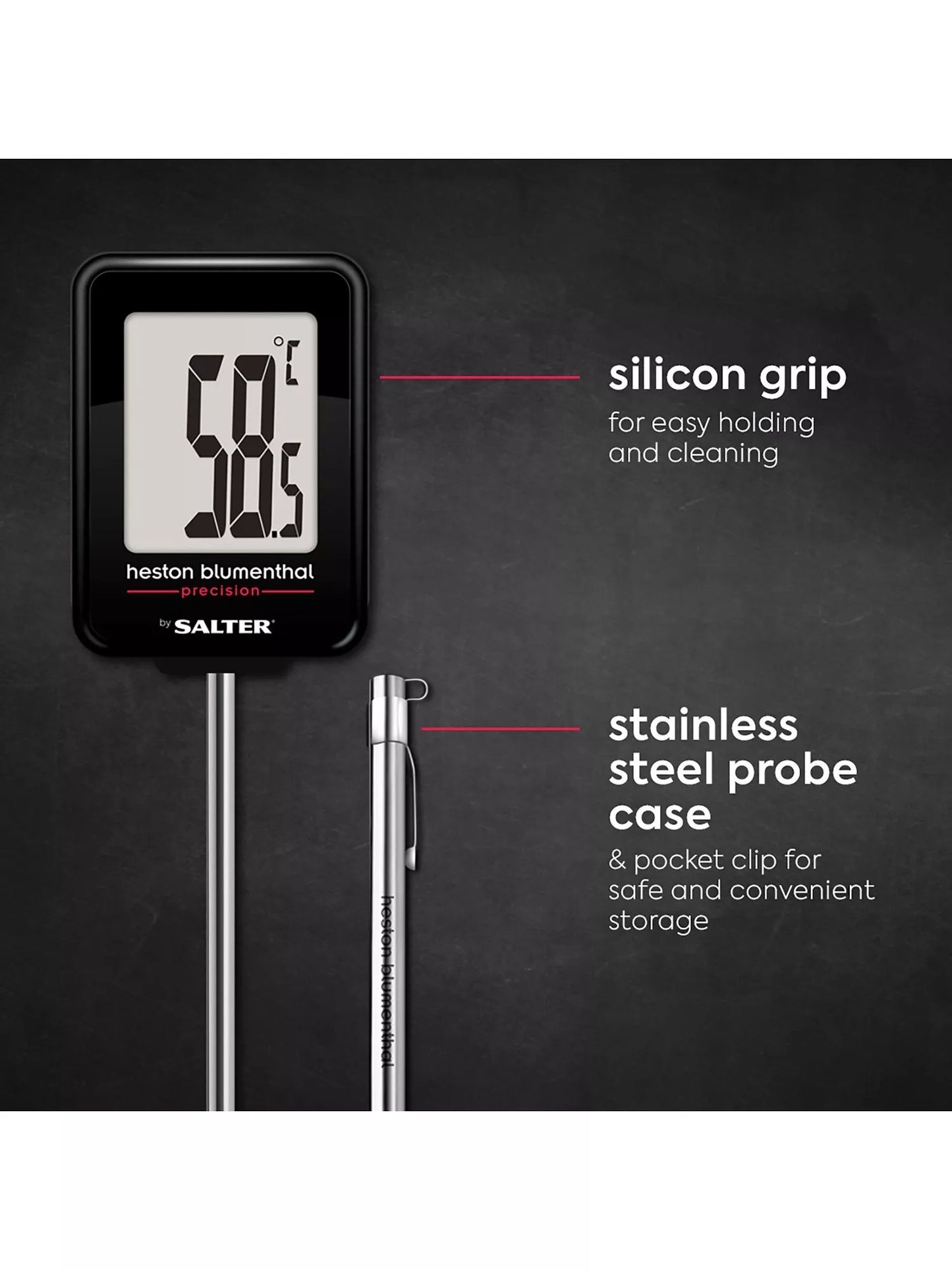 Salter Instant Read Digital Thermometer - Heston Blumenthal - Free Shipping Worldwide