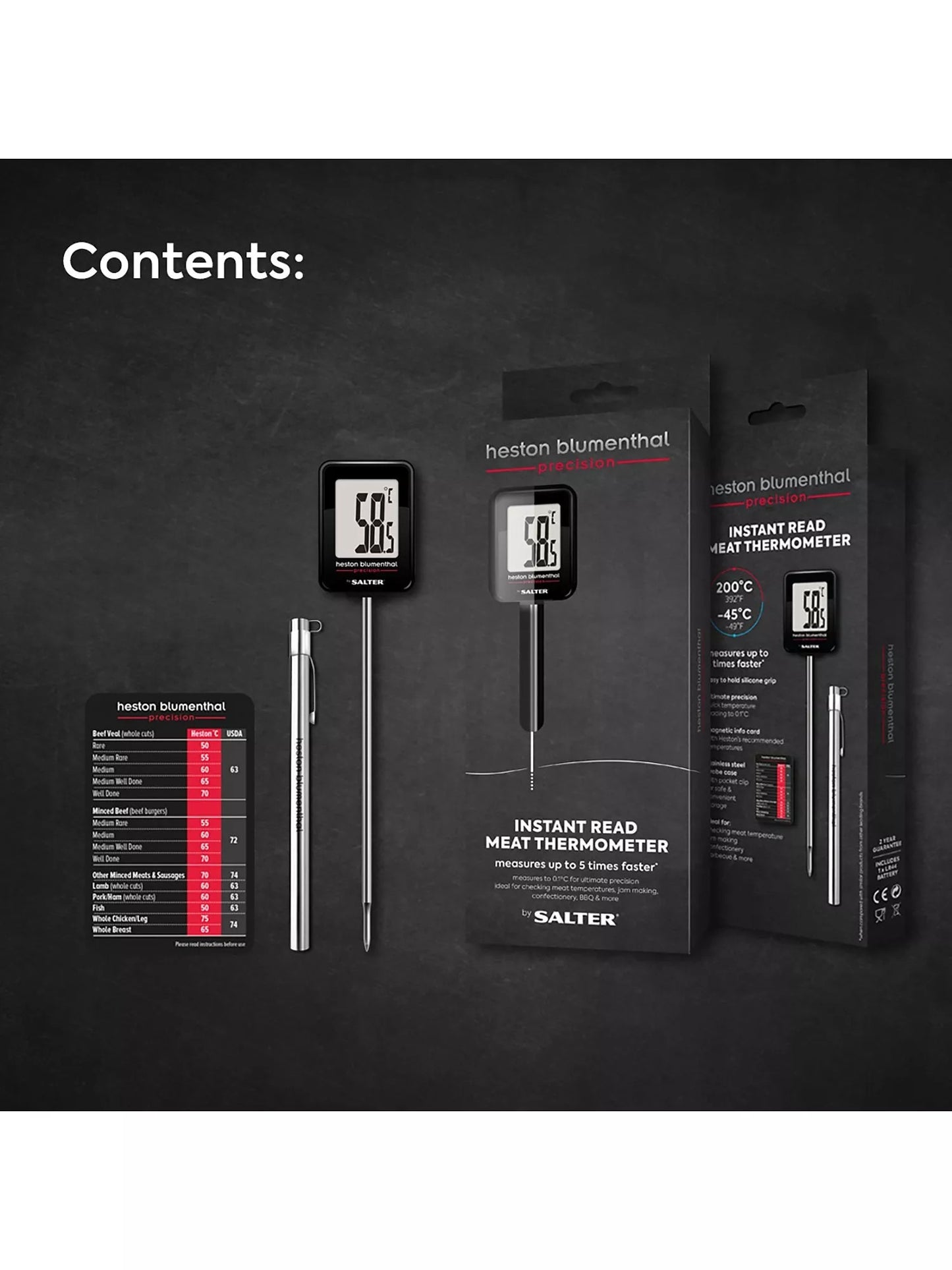 Salter Instant Read Digital Thermometer - Heston Blumenthal - Free Shipping Worldwide