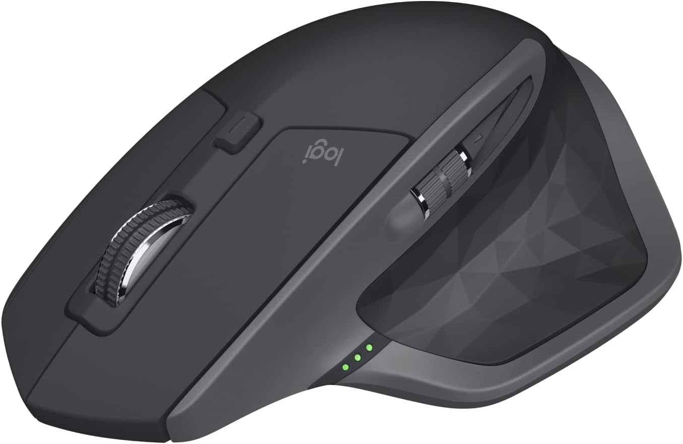 Logitech MX Master 2S Bluetooth Edition Wireless Mouse, Multi-Surface, Hyper-Fast Scrolling, Ergonomic, Rechargeable, Connects Up to 3 Mac/PC Computers - Graphite - Free Shipping Worldwide