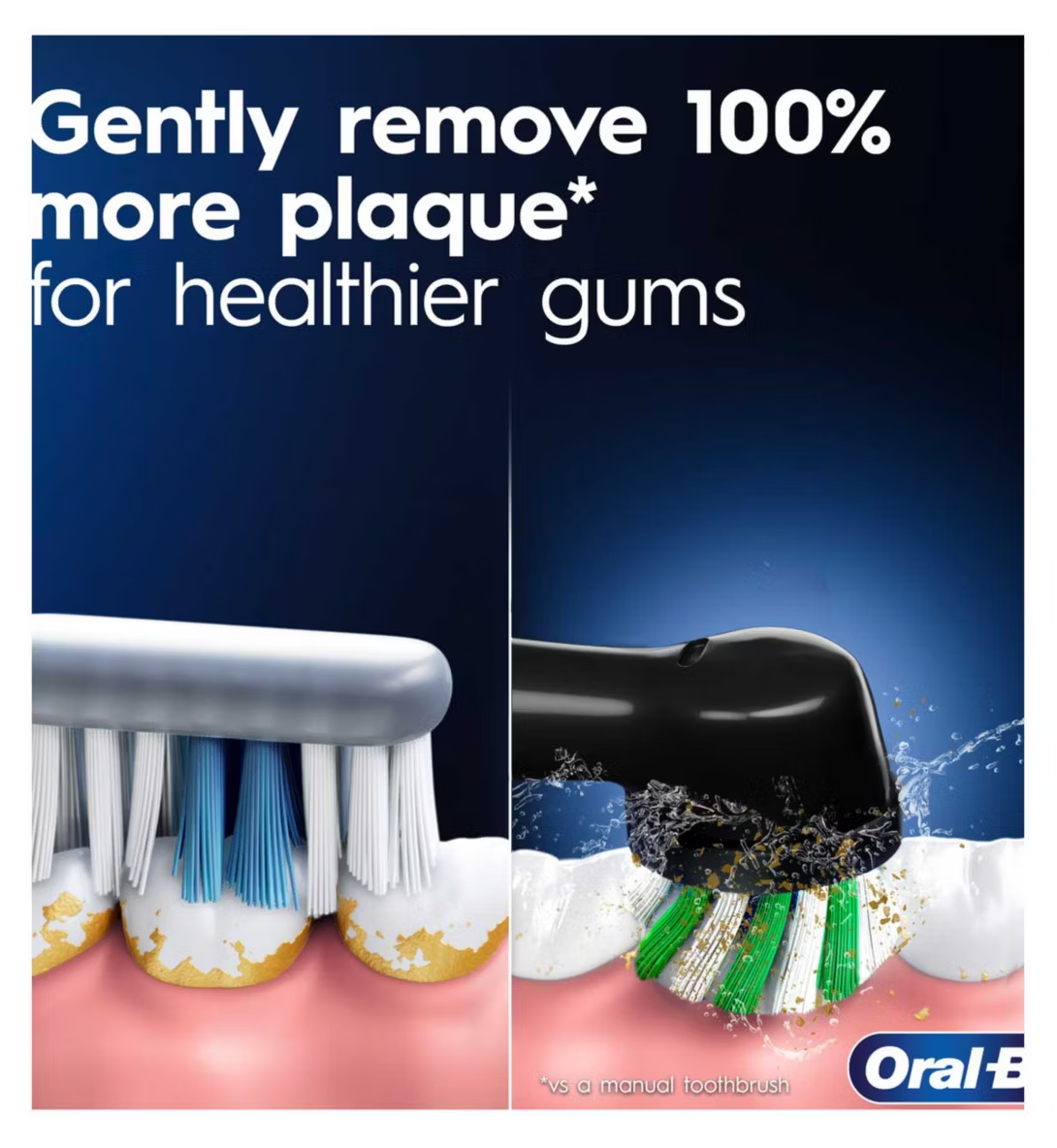 Oral-B Pro 3 - 3500 - Black Electric Toothbrush - Free Shipping Worldwide