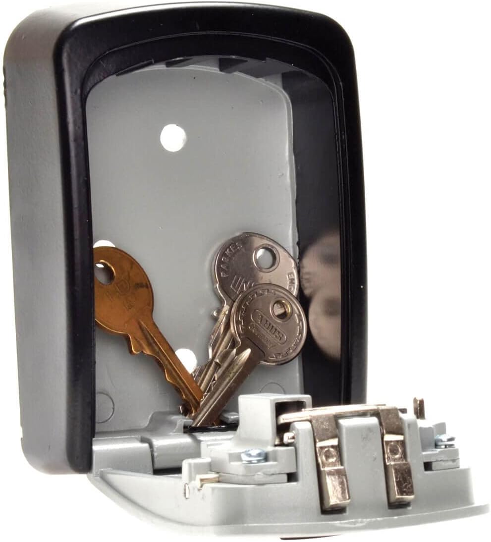 Master Lock Key Safe Wall Mounted, Medium 85 x 119 x 36 mm, Outdoor, Mounting Kit, for Home Office Industries Vehicles, Black & Silver - Free Shipping Worldwide