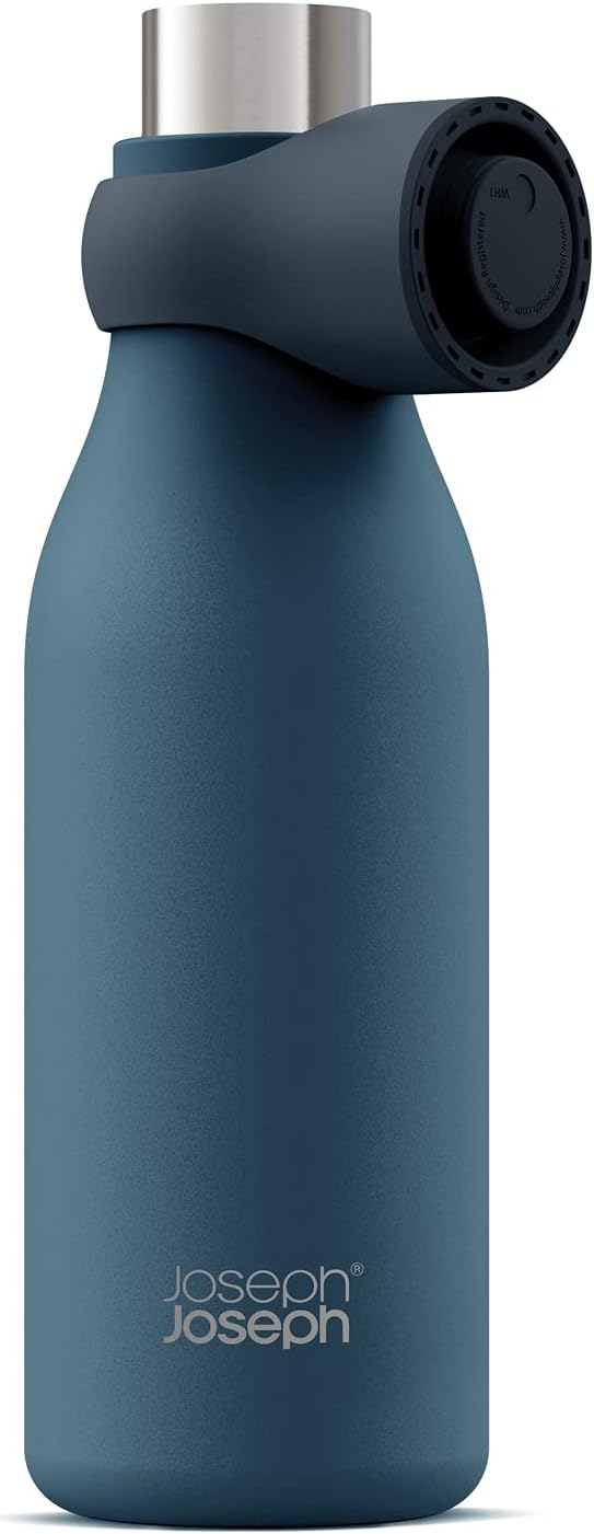 Joseph Joseph Loop- Stainless-steel Vacuum Insulated Water Bottle / Flask, 500ml, Blue - Free Shipping Worldwide