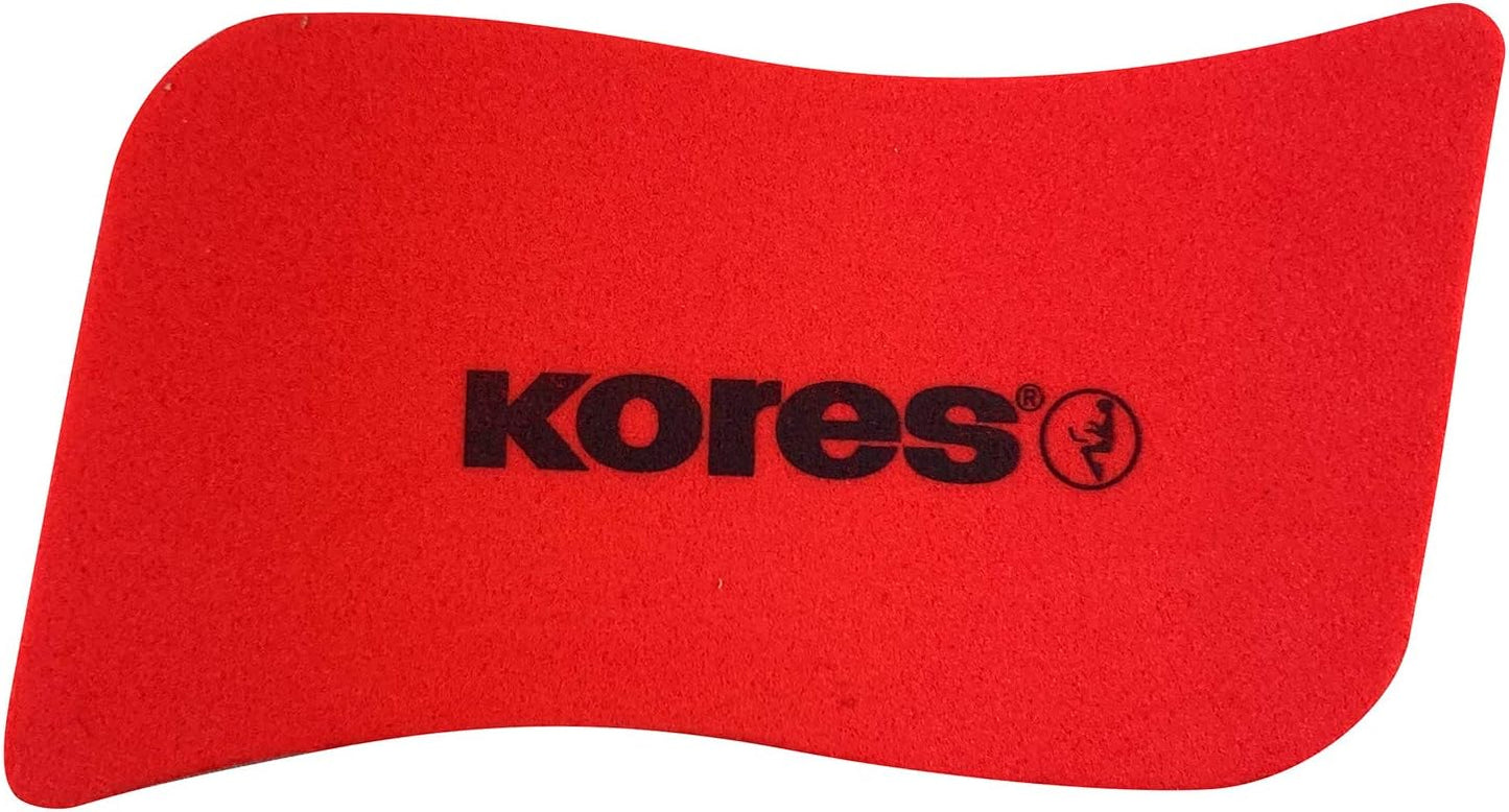 Kores - Magnetic Whiteboard Eraser - School Supplies, Office Stationery - Dry Wipe, Lightweight and Ergonomic Whiteboard Eraser - 110 x 55 x 20 mm - Pack of 1 - Random Colour