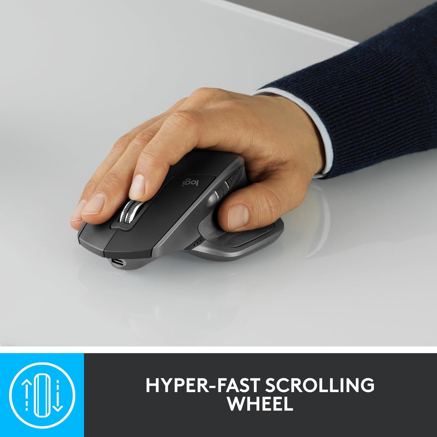 Logitech MX Master 2S Bluetooth Edition Wireless Mouse, Multi-Surface, Hyper-Fast Scrolling, Ergonomic, Rechargeable, Connects Up to 3 Mac/PC Computers - Graphite - Free Shipping Worldwide