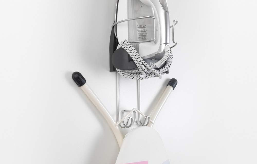 Brabantia - Iron Store - One Size Fits All - heat resistant materials - Wall Mounted - with Board Hanger for Storage - House Organisation - Cool Grey - 38.1 x 16 x 19.5 cm - Free Shipping Worldwide
