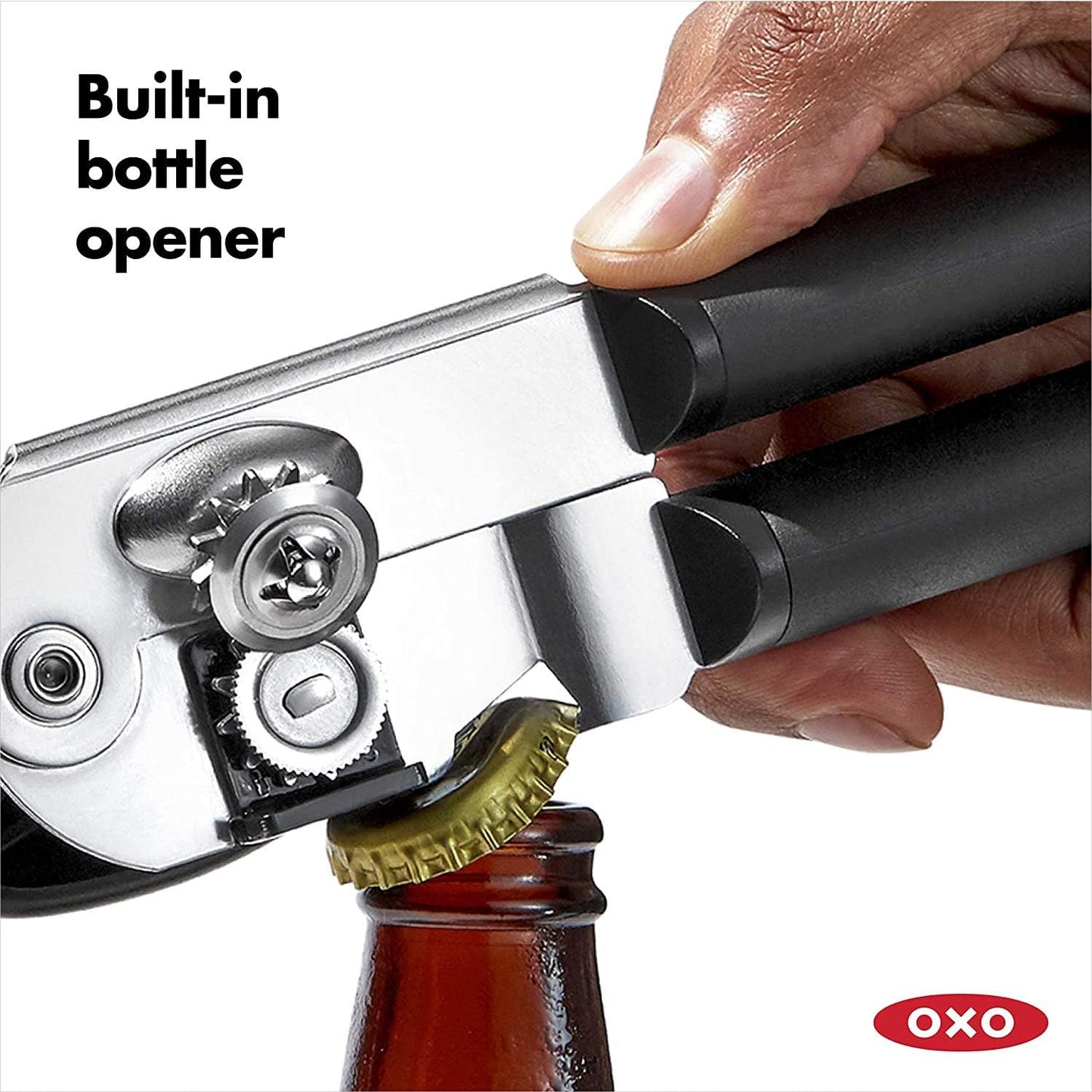 OXO Good Grips Soft Handled Tin Opener, Black/Silver - Free Shipping Worldwide