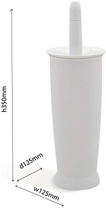 Addis Closed Toilet Brush Set, Plastic, White, 12.5 x 12.5 x 39 cm - Free Postage Worldwide!