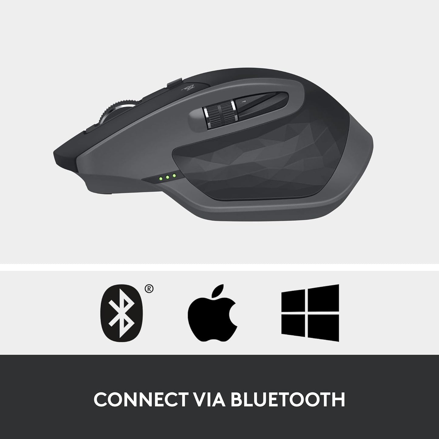 Logitech MX Master 2S Bluetooth Edition Wireless Mouse, Multi-Surface, Hyper-Fast Scrolling, Ergonomic, Rechargeable, Connects Up to 3 Mac/PC Computers - Graphite - Free Shipping Worldwide