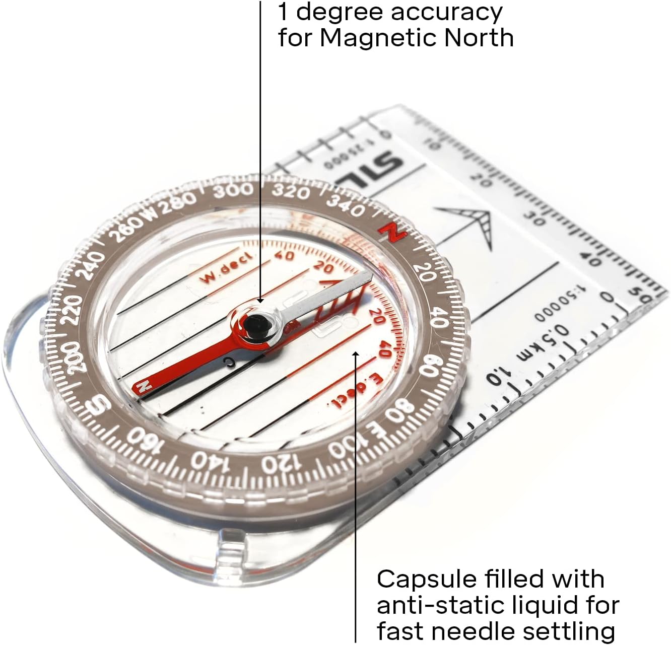 Silva Outdoor Compass (Made in Sweden) Classic, Map Scales 1:25k and 1:50k, Rotating Compass Case, Hiking Compass, Walking Compass - Free Shipping Worldwide