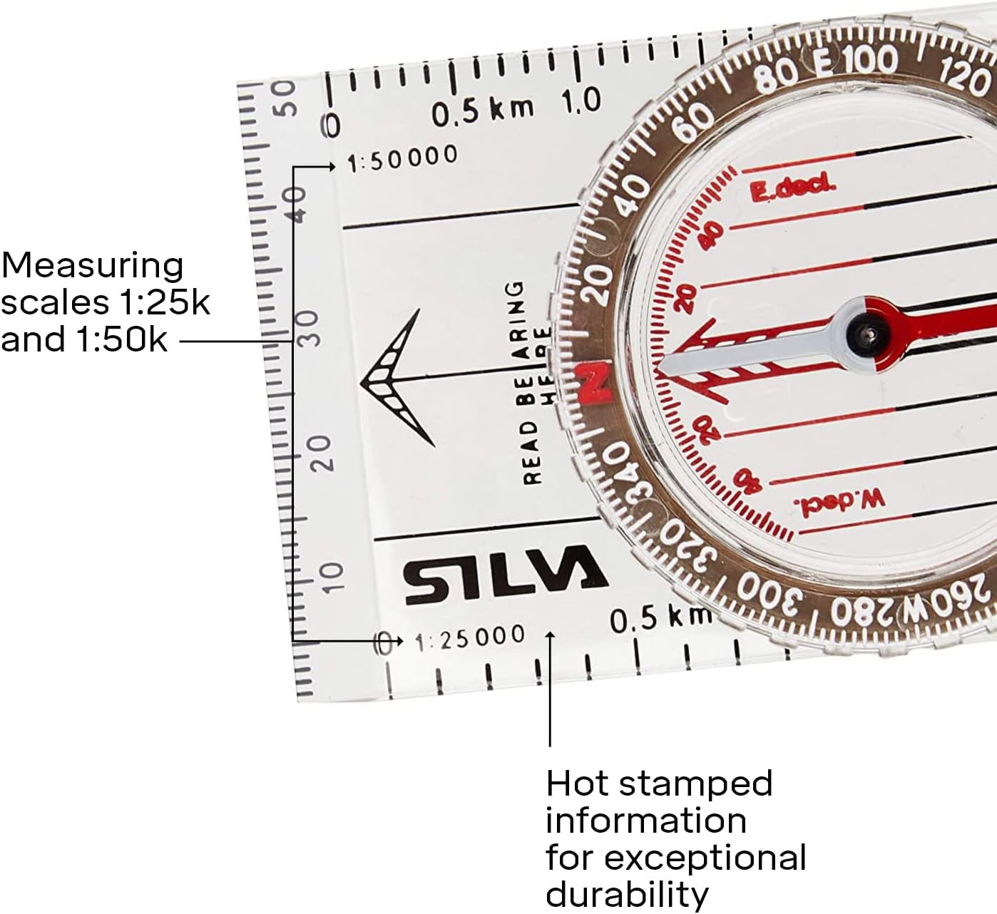 Silva Outdoor Compass (Made in Sweden) Classic, Map Scales 1:25k and 1:50k, Rotating Compass Case, Hiking Compass, Walking Compass - Free Shipping Worldwide