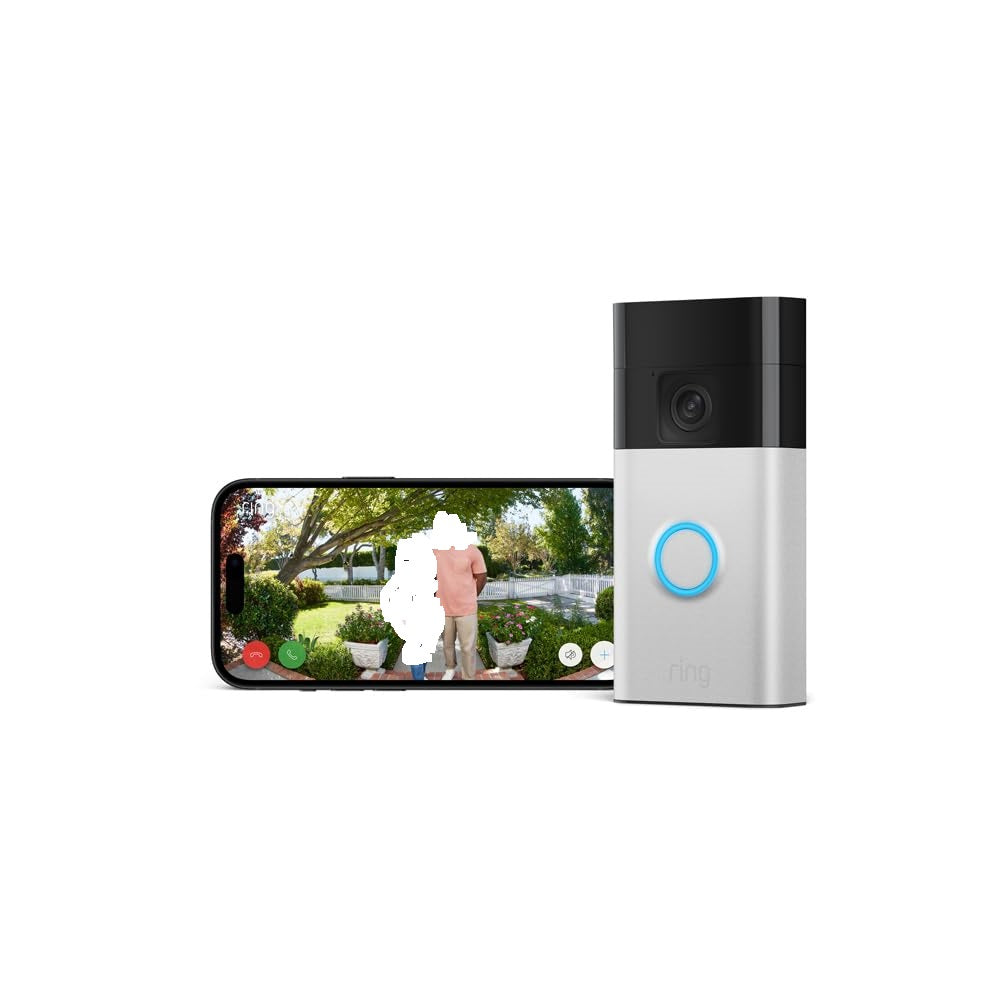 Ring Battery Video Doorbell (2024 release) | DIY Wireless Video Doorbell Camera I Head-To-Toe View, HD Video | Easy to install (5 min) | With Built-in Battery - Free Shipping Worldwide