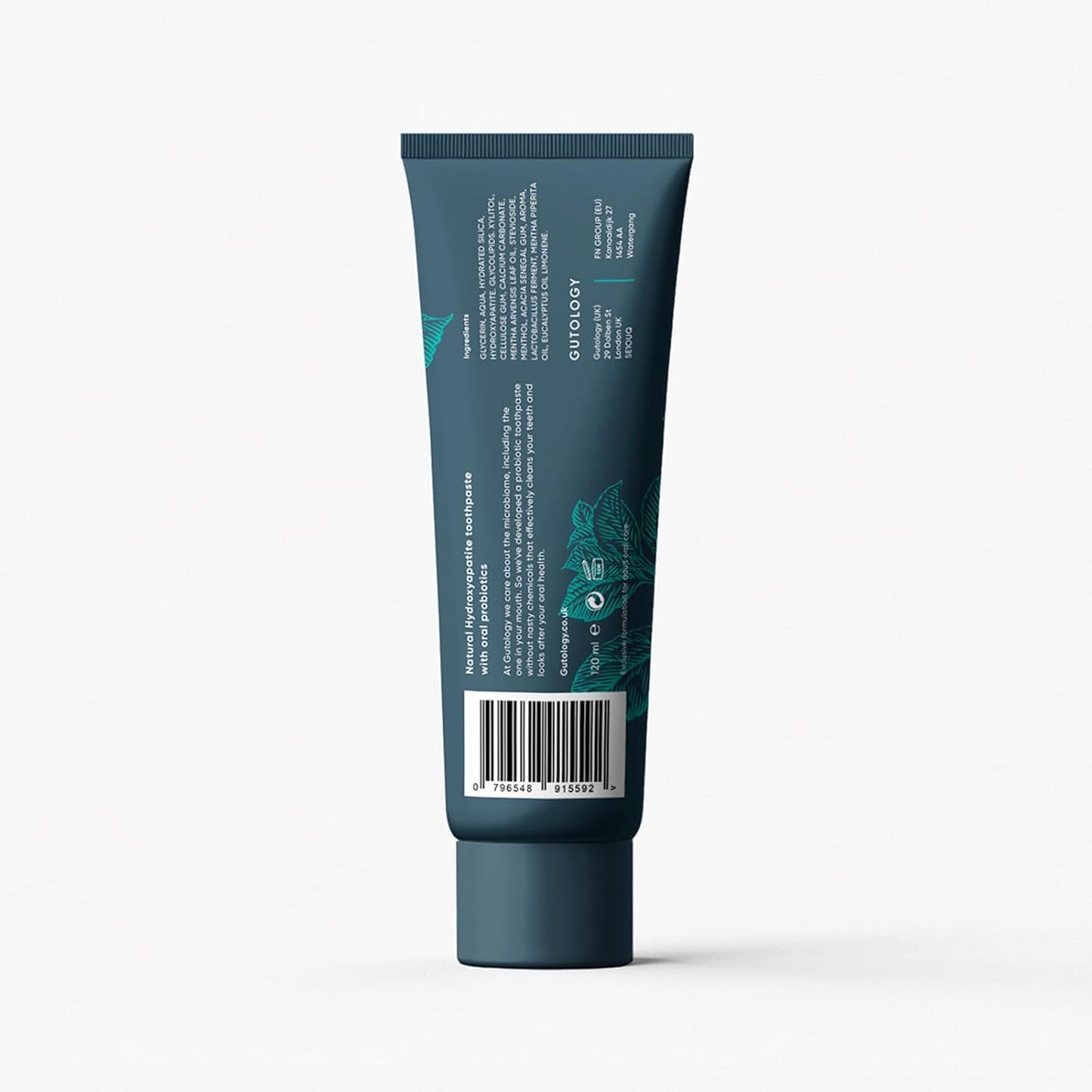 Gutology Natural Probiotic Hydroxyapatite Toothpaste 120ml Fluoride Free Toothpaste Remineralising Enamel Repair Suitable for Adults & Children Helps Sensitive Teeth Whitening - Wild Mint Flavour - Free Shipping Worldwide