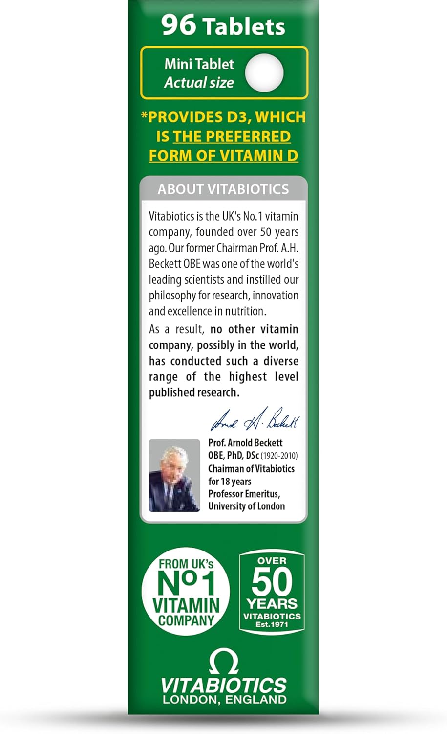 Vitamin D Tablets 1000IU, Vitabiotics Ultra (96 Day Supply); Free Shipping Worldwide