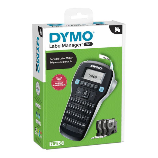 DYMO® LabelManager™ 160 label maker (includes 3 rolls of tape); Free Shipping Worldwide