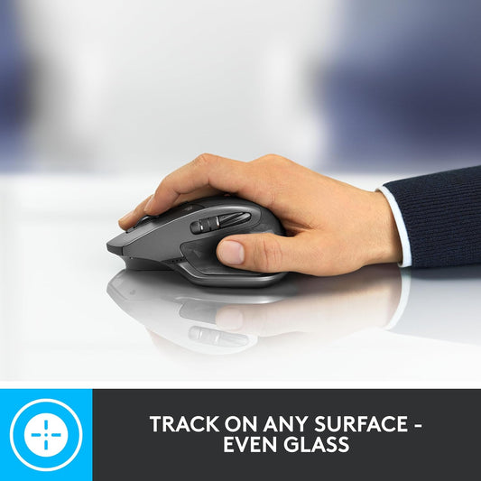 Logitech MX Master 2S Bluetooth Edition Wireless Mouse, Multi-Surface, Hyper-Fast Scrolling, Ergonomic, Rechargeable, Connects Up to 3 Mac/PC Computers - Graphite - Free Shipping Worldwide
