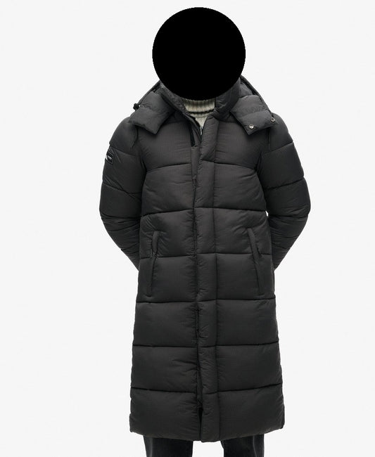 Superdry - Long, black Coat/Jacket - Ripstop Longline Puffer Jacket - All Sizes - Free Shipping Worldwide