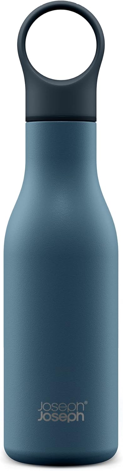 Joseph Joseph Loop- Stainless-steel Vacuum Insulated Water Bottle / Flask, 500ml, Blue - Free Shipping Worldwide
