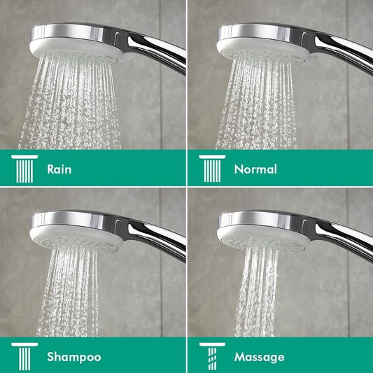 hansgrohe Croma 100 - shower head, hand shower round (⌀ 100 mm) with 4 sprays, with anti-limescale function, chrome - Free Shipping Worldwide