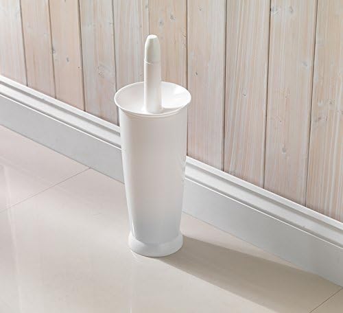Addis Closed Toilet Brush Set, Plastic, White, 12.5 x 12.5 x 39 cm - Free Postage Worldwide!