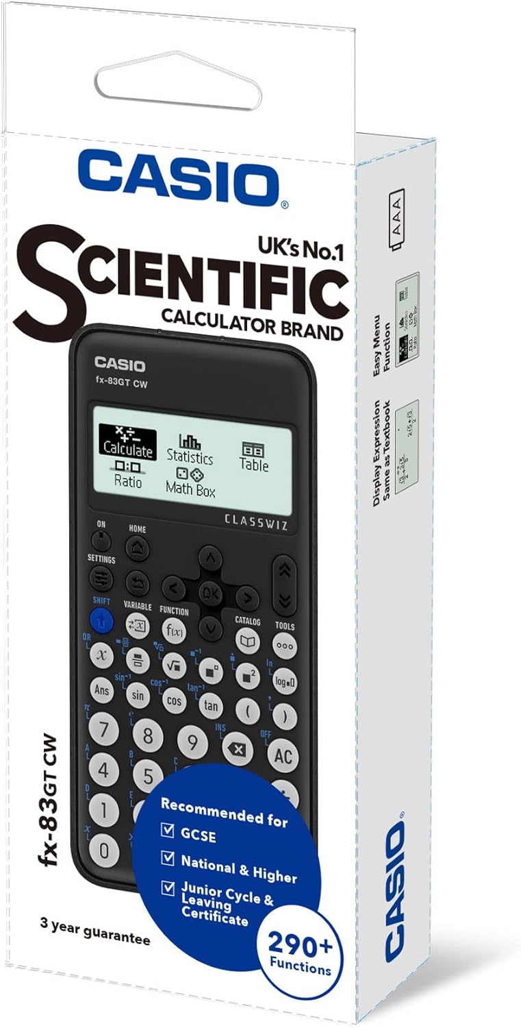 Casio FX-83GTCW Black Scientific Calculator - Free Shipping Worldwide
