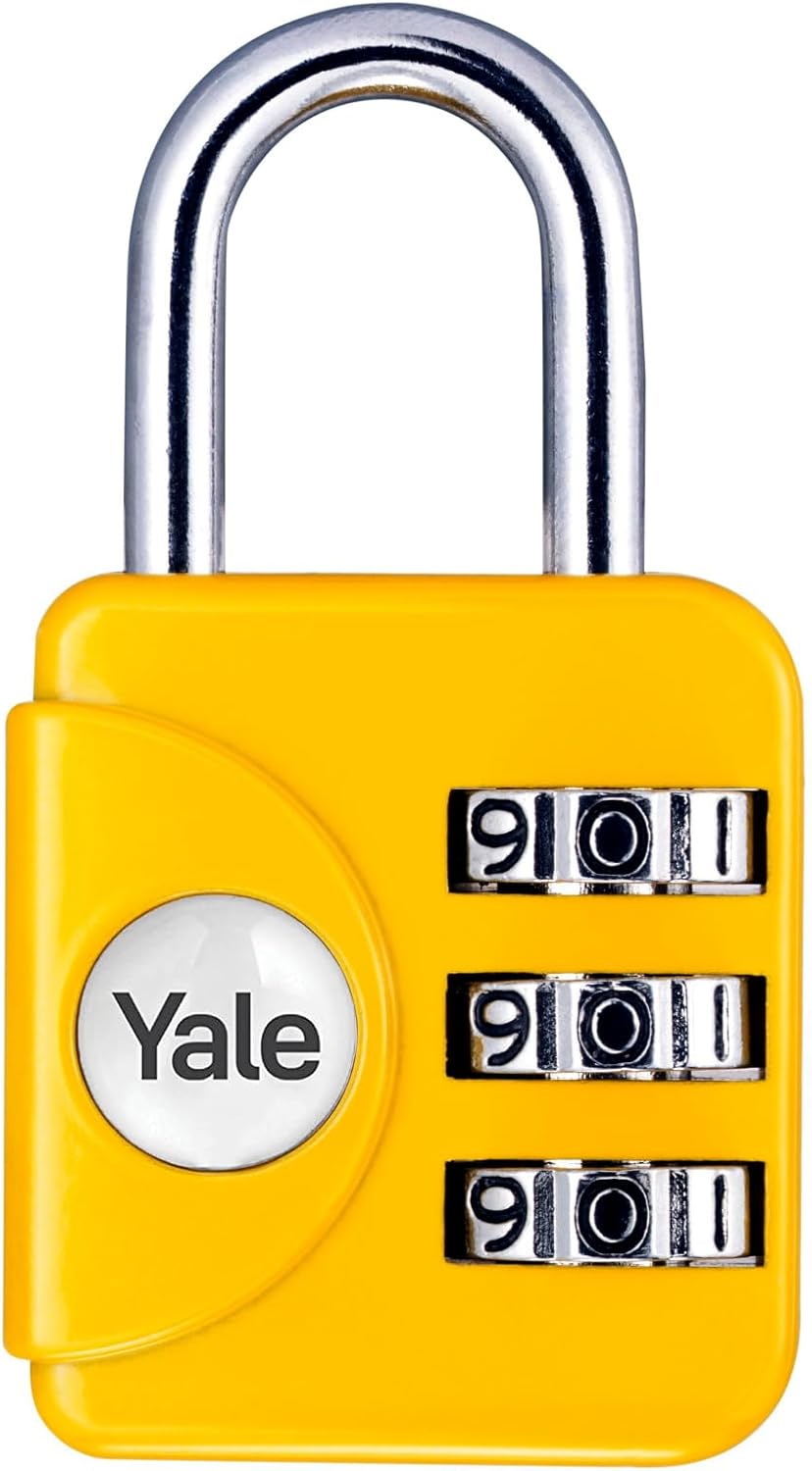 Yale - Standard Security Luggage Combination Padlock - Yellow - Free Shipping Worldwide