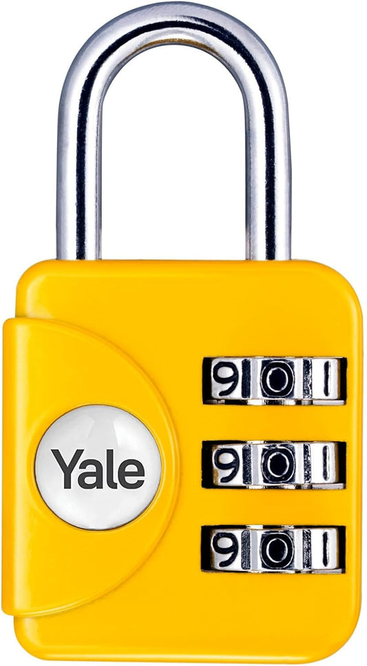 Yale - Standard Security Luggage Combination Padlock - Yellow - Free Shipping Worldwide