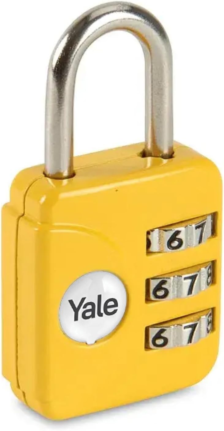 Yale - Standard Security Luggage Combination Padlock - Yellow - Free Shipping Worldwide